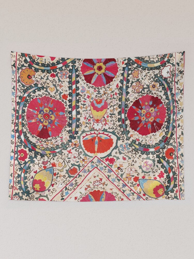 Lakai Suzani Uzbekistan Central Asian Embroidery Print Tapestry