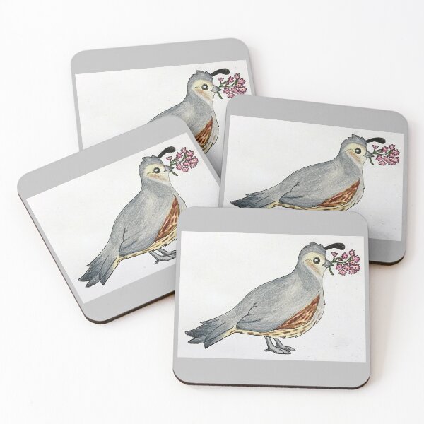 Item preview, Gambel’s Quail with Desert Verbena  designed and sold by GlowBird.