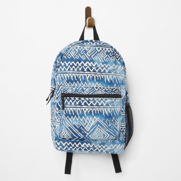 Item preview, Blue and White Pacific Tribal Pattern Batik Style designed and sold by Amy Olsen.