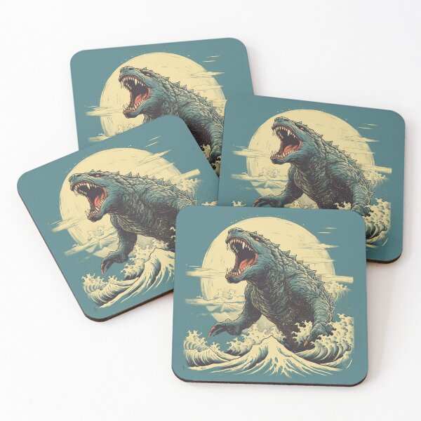 Item preview, Vintage Japanese Godzilla Great Wave designed and sold by fidhernathan.