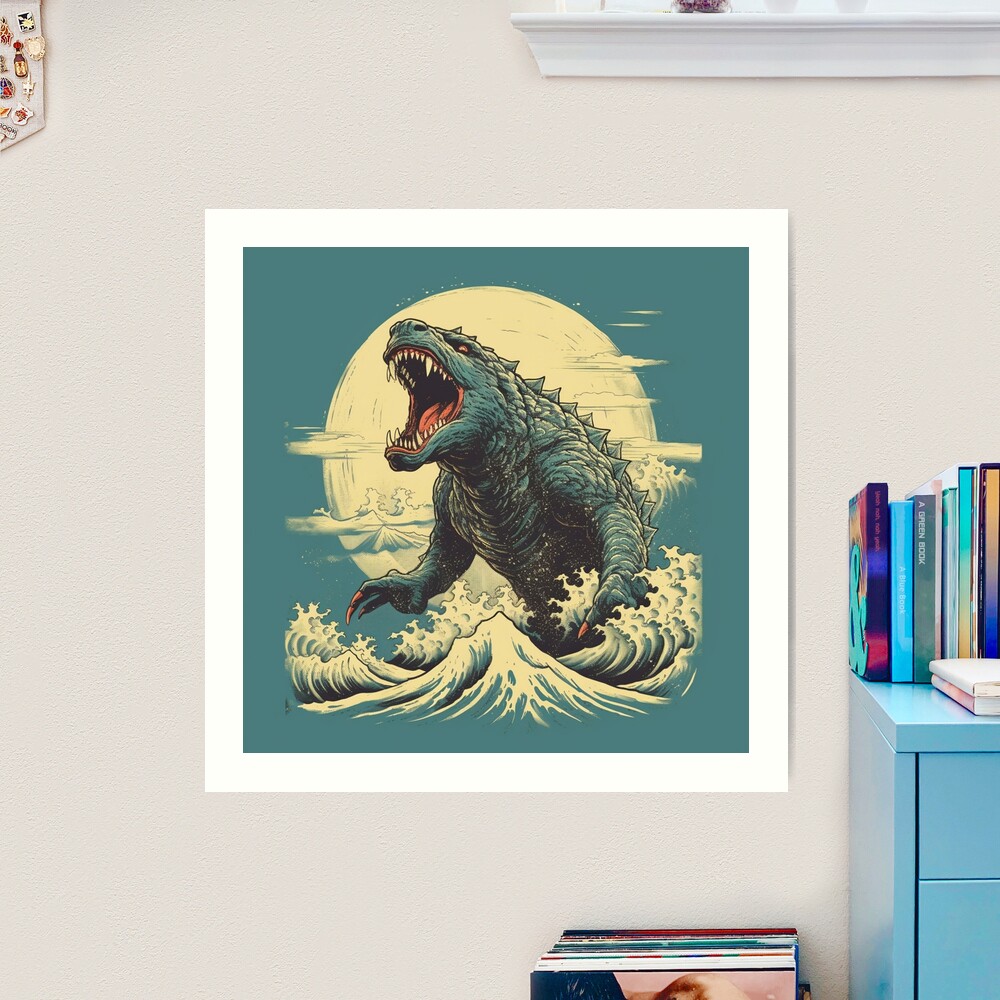 Vintage Japanese Godzilla Great Wave