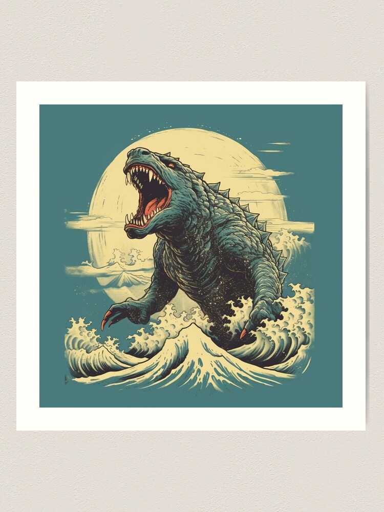 公式通販 - 人気アイテム多数 Vintage Japanese Godzilla Great Wave アート・デザイン・音楽