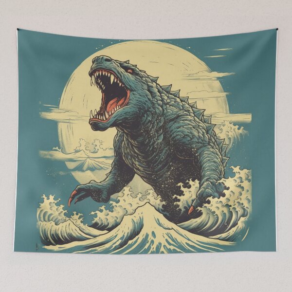 Item preview, Vintage japonés Godzilla gran ola designed and sold by fidhernathan.