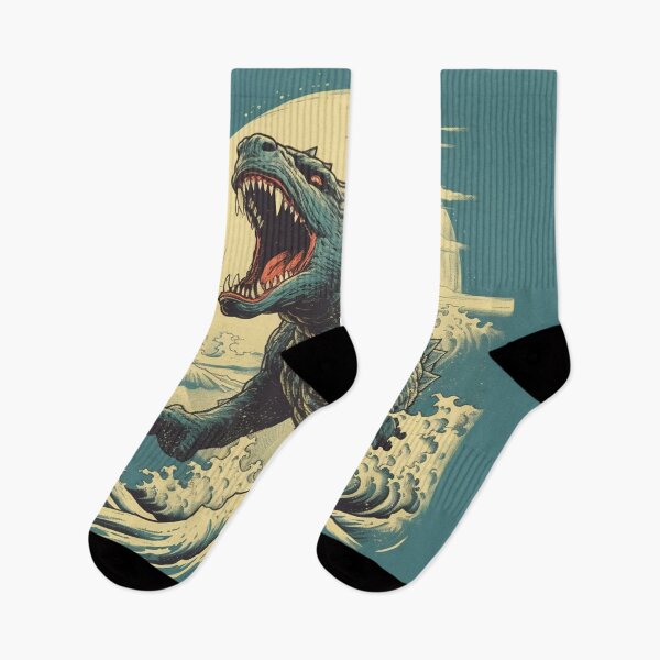 Item preview, Vintage Japanese Godzilla Great Wave designed and sold by fidhernathan.
