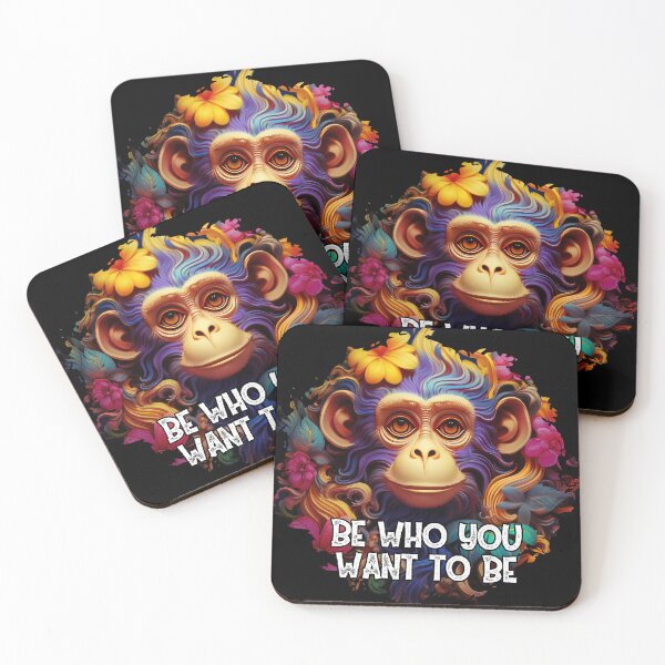 Item preview, Cool Monkey Be Who You Want to Be floral  designed and sold by creative321.