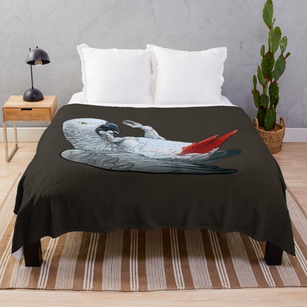Item preview, African Grey Parrot (Congo) Throw Pillow designed and sold by dprmuzrwnkc15.