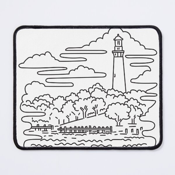Item preview, Currituck Beach Lighthouse in Outer Banks North Carolina USA Mono Line Art designed and sold by patrimonio.