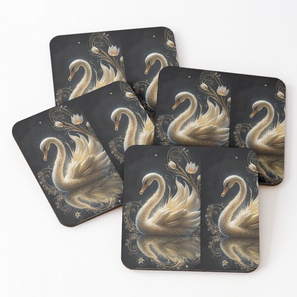 Item preview, Golden colour Swans image  designed and sold by JayaNayak.