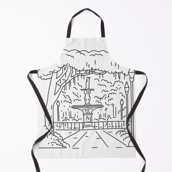 Item preview, Forsyth Park in the District of Savannah Georgia USA Mono Line Art designed and sold by patrimonio.