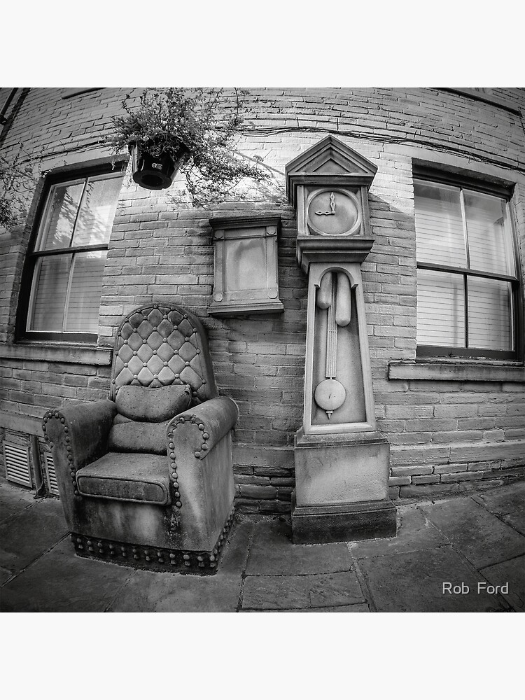 "Grandfathers Clock and Chair sculpture in Little Germany, Bradford
