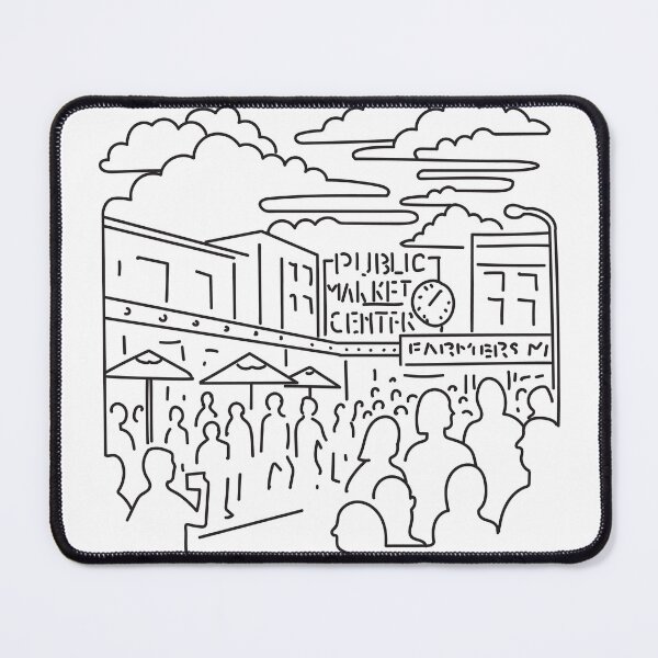 Item preview, Pike Place Market in Downtown Seattle USA Mono Line Art designed and sold by patrimonio.