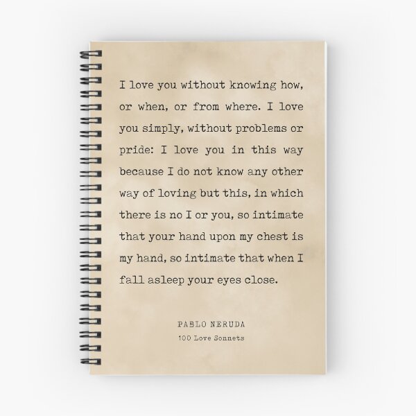 Artikelvorschau, I love you without knowing - Pablo Neruda Poem - Literature - Typewriter Print - Vintage entworfen und verkauft von Studio Grafiikka.