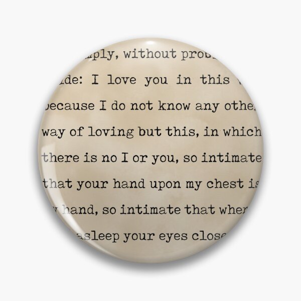 Item preview, I love you without knowing - Pablo Neruda Poem - Literature - Typewriter Print - Vintage designed and sold by Studio Grafiikka.