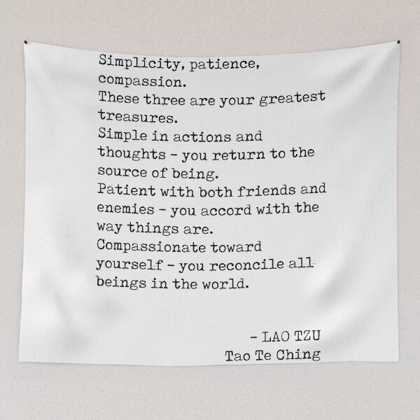 Item preview, Lao Tzu Quote - Tao Te Ching - Simplicity, Patience, Compassion - Minimalist, Typewriter Print designed and sold by Studio Grafiikka.