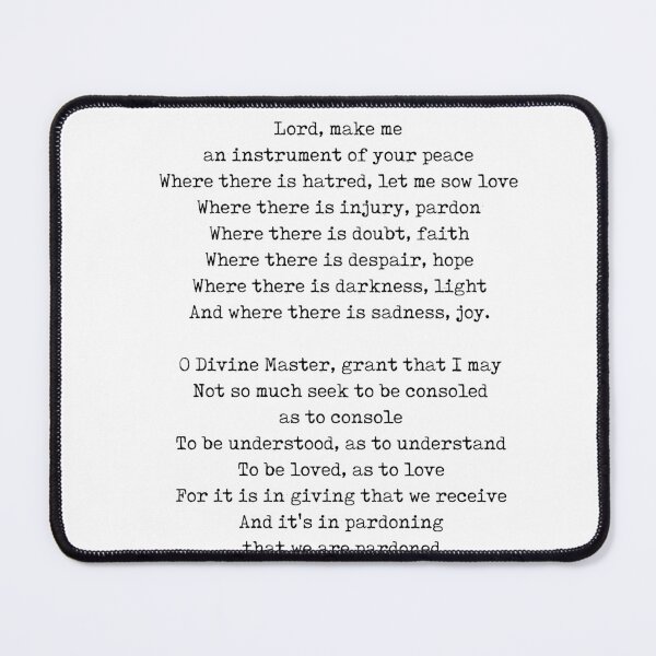 Item preview, Prayer of St.Francis - An instrument of your peace - Minimal, Typewriter Print - Motivational Poem designed and sold by Studio Grafiikka.