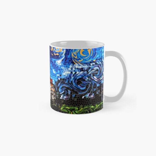 Starry Night Mosaic Church Swirling Stars Stained Glass Classic Mug