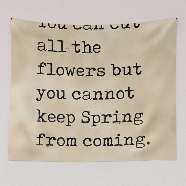 Item preview, You can cut all the flowers - Pablo Neruda Quote - Literature - Typewriter Print - Vintage designed and sold by Studio Grafiikka.