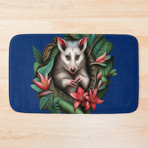 Item preview, North American Opossum Surrounded By Carolina Lily Tattoo Art designed and sold by taiche.