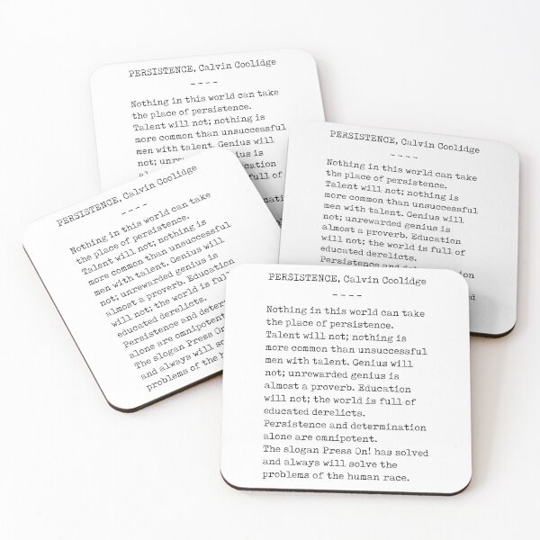 Item preview, Persistence - Calvin Coolidge Quote - Press On - Motivational, Inspiring Quote - Typewriter, Minimal designed and sold by Studio Grafiikka.