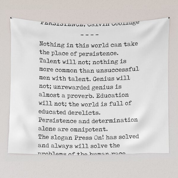 Item preview, Persistence - Calvin Coolidge Quote - Press On - Motivational, Inspiring Quote - Typewriter, Minimal designed and sold by Studio Grafiikka.