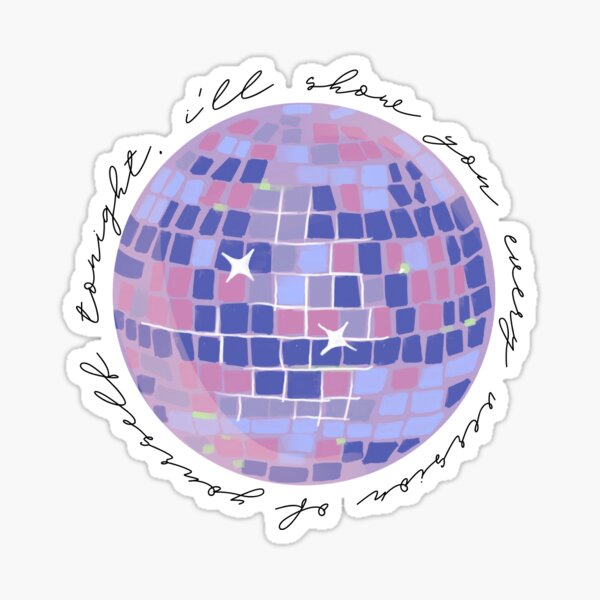 Mirrorball Sticker, Water Bottle Decal, Laptop Sticker, Disco Ball, Taylor  Swift, Retro Art 