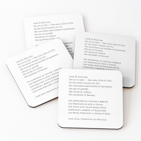 Artikelvorschau, Look to this day - Kalidasa, Sanskrit Poem - Typewriter, Minimalist - Inspiring, Motivational Quote entworfen und verkauft von Studio Grafiikka.