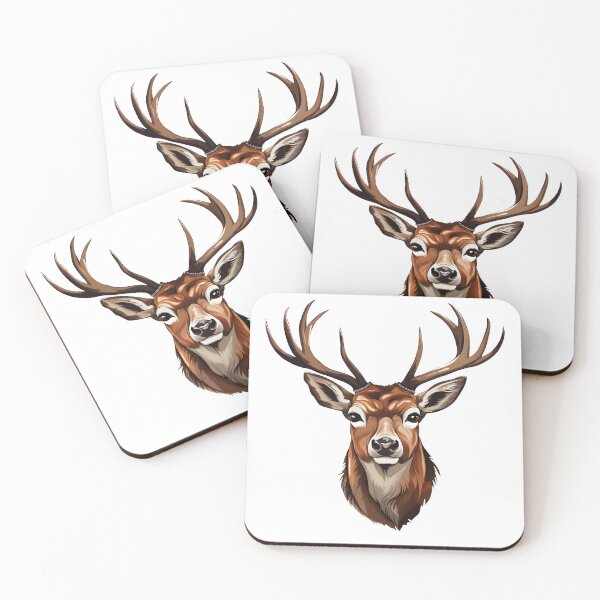 Item preview, Vibrant Majesty - Painted Deer Head Illustration designed and sold by aigcx.