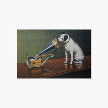 Barraud, Francis (1856-1924) - His Master's Voice Ad, The Theatre c.1910 Art Board Print