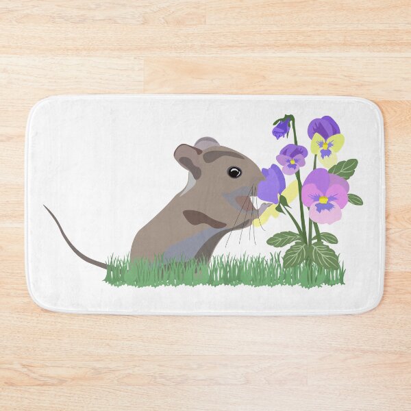 Item preview, mouse sniffing flowers designed and sold by Tatty-shop.