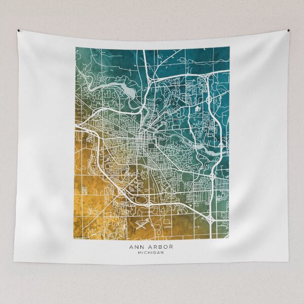Item preview, Ann Arbor Michigan City Street Map designed and sold by ArtPrints.