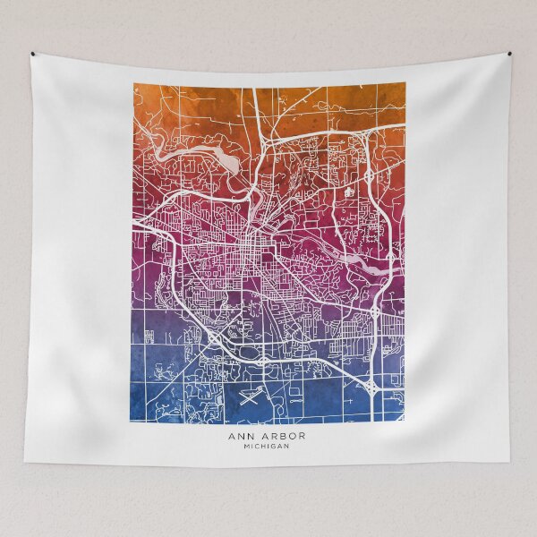 Item preview, Ann Arbor Michigan City Street Map designed and sold by ArtPrints.