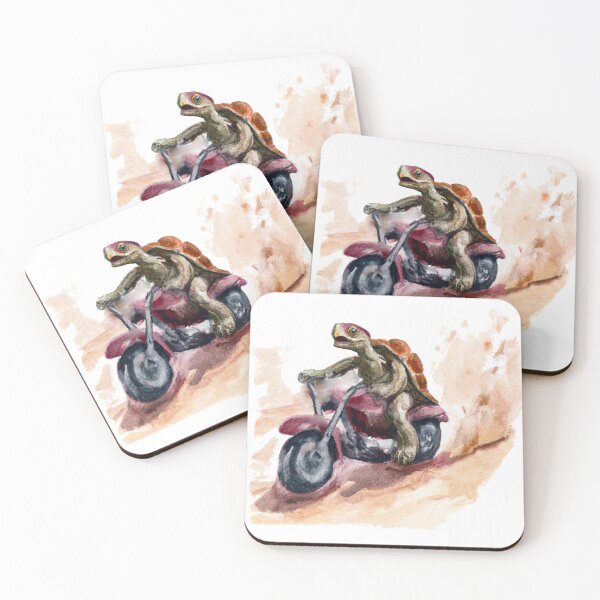 Item preview, Turtle ride a motorcycle in the desert-Edited AI generated art designed and sold by Frostp.