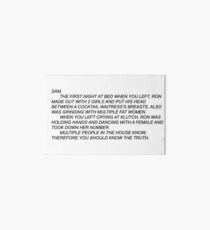 Sam's note jersey shore Art Board
