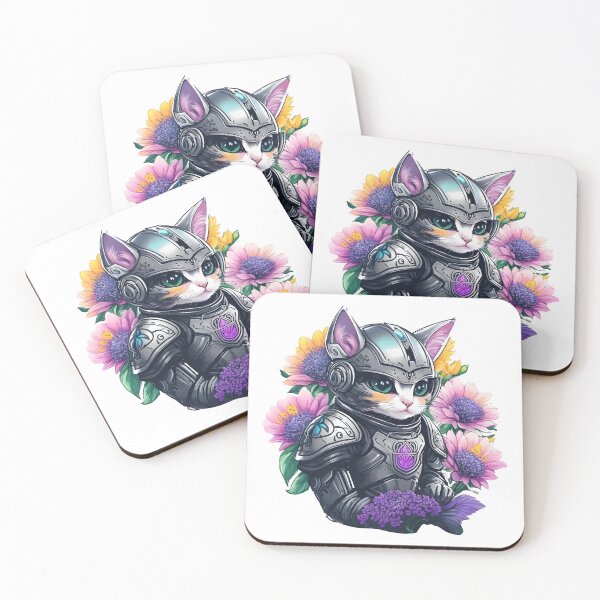 Item preview, Armored cat with flowers designed and sold by shev-do.