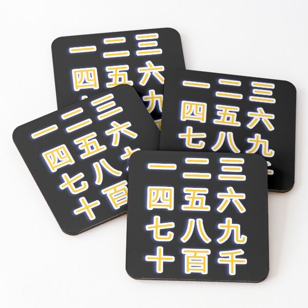 Item preview, 12 Chinese Numbers in neon yellow color designed and sold by LuisAl1600.