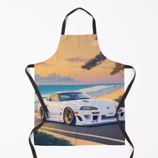 Artikelvorschau, Weißes Toyota Supra Beach-Poster entworfen und verkauft von mikaws.