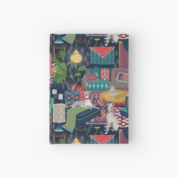 bohemian whippet repeat Hardcover Journal