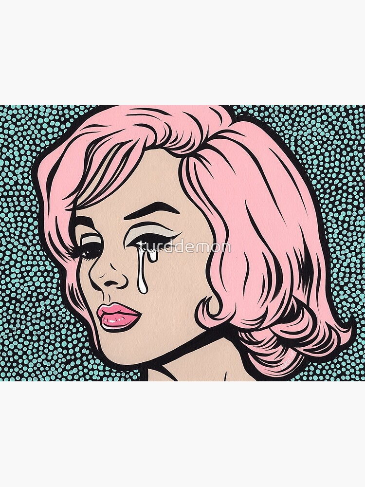 Marilyn Pink Crying Comic Girl Art Print By Turddemon Redbubble