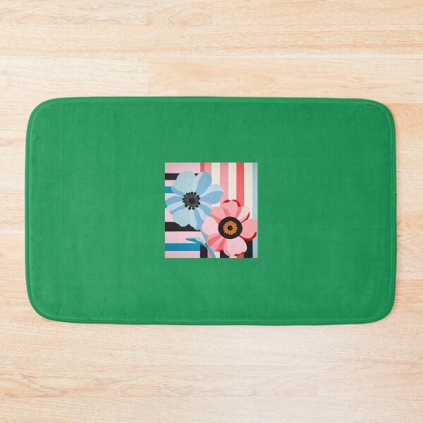 Item preview, Blooming Stripes Floral Harmony Bold Colors and Striped Canvases Unite in Artistic Composition   	 designed and sold by qbyblyogx65.