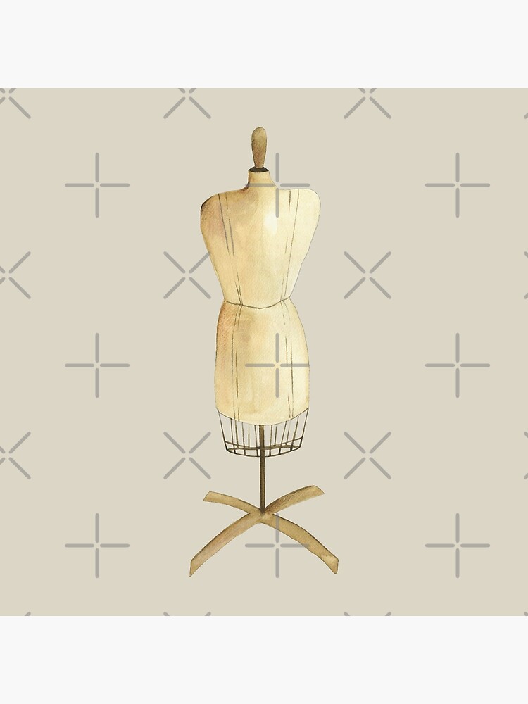 Vintage Fashion Tailor Dressmaker Seamstress Mannequin Dummy Sticker for  Sale by NoFutureForU