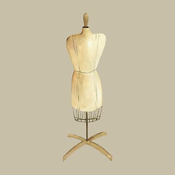 Vintage Fashion Tailor Dressmaker Seamstress Mannequin Dummy Art Board  Print for Sale by NoFutureForU