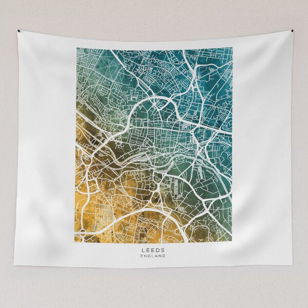 Item preview, Leeds England Street Map designed and sold by ArtPrints.