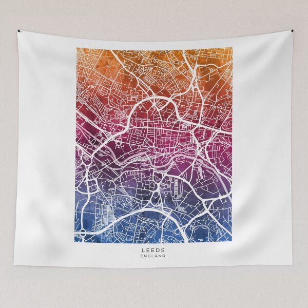 Item preview, Leeds England Street Map designed and sold by ArtPrints.
