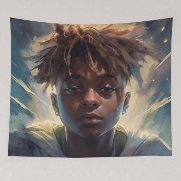Item preview, Black boy with dreadlocks, earrings, like a superhero designed and sold by AndrewWorld.