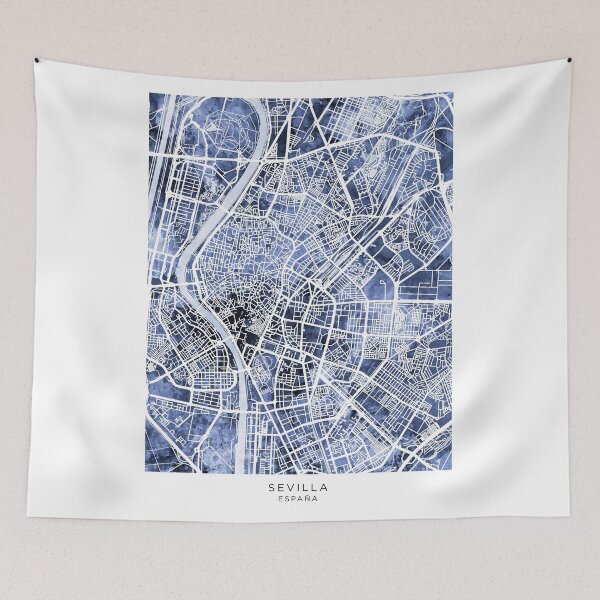 Artikelvorschau, Sevilla Spain City Map entworfen und verkauft von ArtPrints.