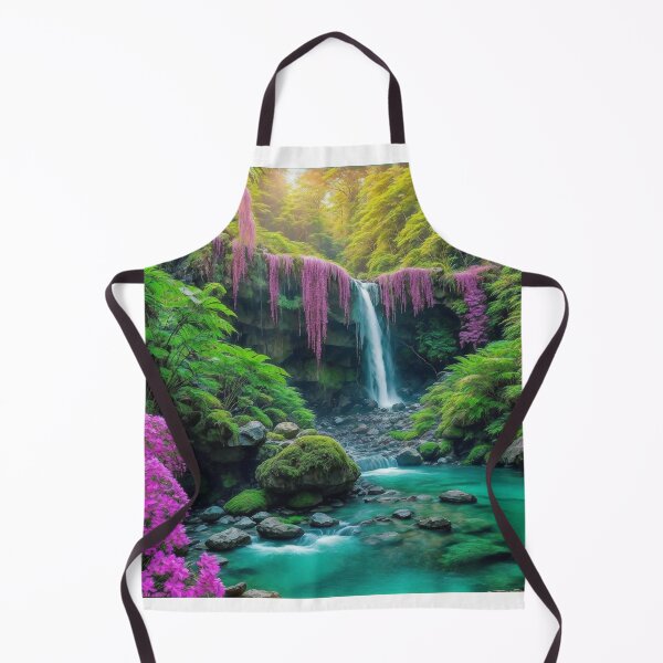Item preview, An Enchanting Summer Vista With A Cascading Waterfall Nestled In The Heart Of A Tropical Jungle, Ai Generated Art designed and sold by AiGens.
