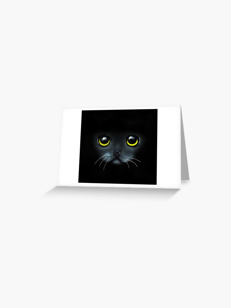 Black cat acrylic painting' Greeting Card for Sale by Funsize-Art |  Redbubble