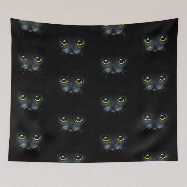 Item preview, Black cat acrylic painting designed and sold by Funsize-Art.