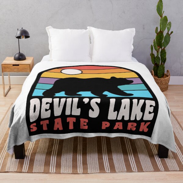 Item preview, Devils Lake State Park Wisconsin Retro Sunset Bear designed and sold by lipscomb-marlin.