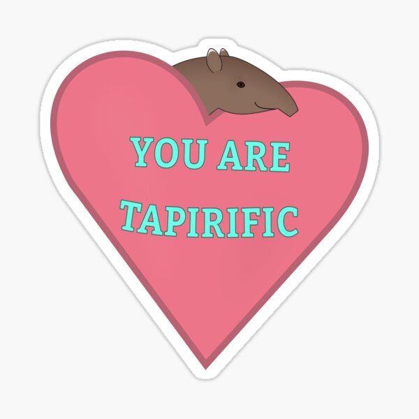 Vista previa del artículo con la obra «Lindo Tapirus bairdii centroamericano Corazón rosado Eres Tapirific», diseñado y vendido por ThatIsSomething.